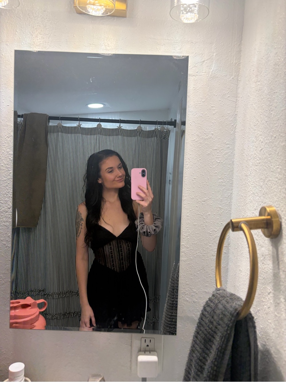 PacSun Black Lace Corset Slip